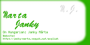 marta janky business card